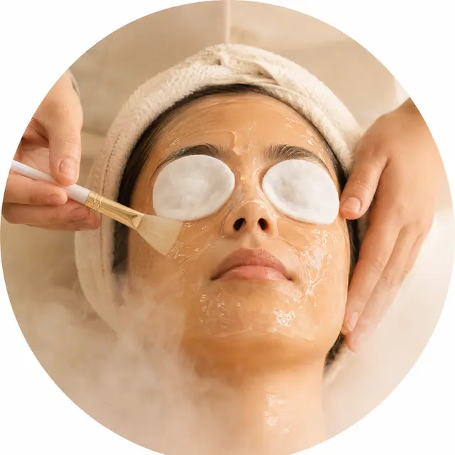 Illustrative relaxing facial treatment